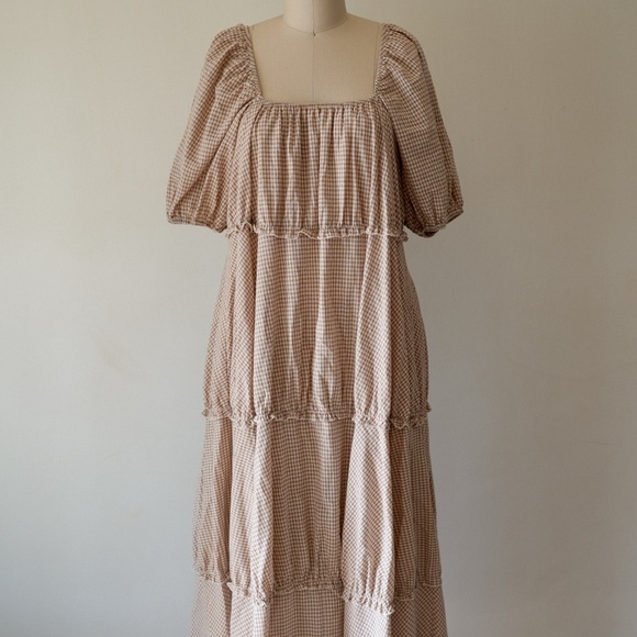 Neuflora Cotton Gingham Maxi Dress Size Small - Picture 1 of 5